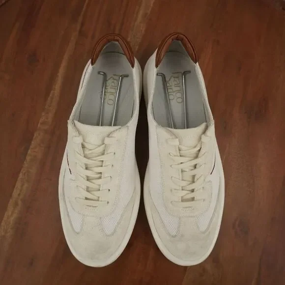 Franco Sarto Womens Lumiere Sneakers Shoes White Suede Mesh Lace Up 7.5M - Picture 6 of 10